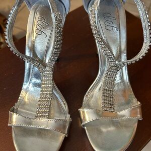 Deb Silver Rhinestone Heels